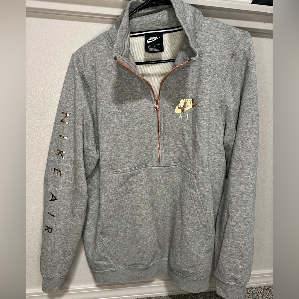 Nike Air sweatsuit. Gray with rose gold zipper and decals.